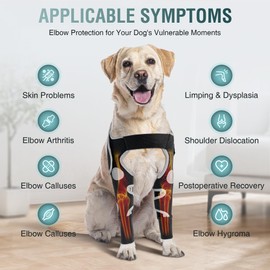 Dog Shoulder & Elbow Brace – Anti-Licking Sleeve for Shoulder Dislocation, Elbow Injuries, Postoperative Recovery – Reflective, Breathable Dog Front Leg Brace Support, Cone Alternative – Both Legs, L