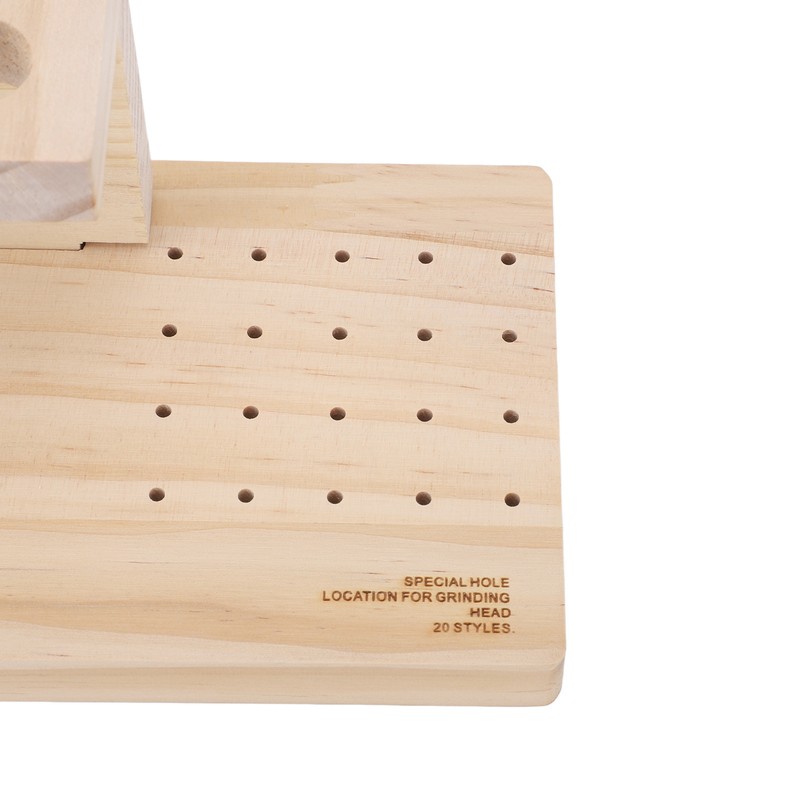 Wooden Nail Drill Stand Organizer with 81 Holes Drill Bits