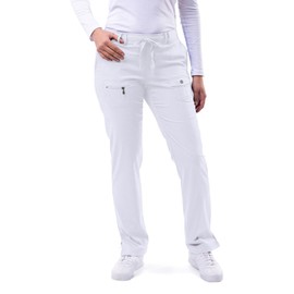 Adar Uniforms Pro Scrubs for Women - Skinny Leg Yoga Pants - P4100T - White - M