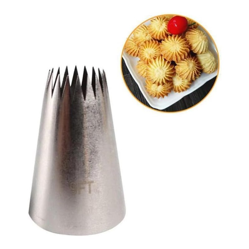 Silver Churro Piping Tip, Piping Tips for Eclair, Open Star