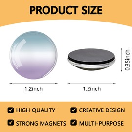 12Pcs Glass Fridge Magnets Sticker, Cute Refrigerator Magnets Strong Decorative Whiteboard Magnets, Small Magnets for Kitchen Whiteboard Office Cabinet Classroom