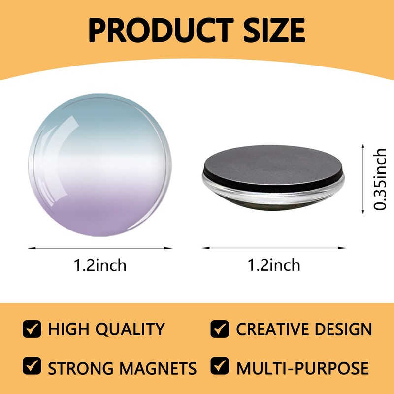 12Pcs Glass Fridge Magnets Sticker, Cute Refrigerator Magnets Strong Decorative