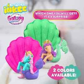CRAZE INKEE GALUPY MERMAID | Meerjungfrau Badekugel mit Überraschung, Kinder Badebombe in Muschelform mit Meerjungfrau Figuren & Zuckerwatte Aroma