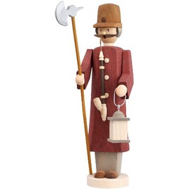 Seiffener Volkskunst German incense smoker night watchman, height 31 cm / 12 inch, original Erzgebirge by