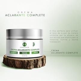 PUREZA NATUR Crema Facial aclarante para paño en cara y cuerpo | Humecta y aclara la piel desvanece arrugas y repara cutis face repair