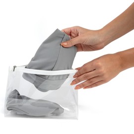 Caitlin Jaymes Bikini Organizing Bags – Clear Bathing Suit Storage for Closet, Drawers & Travel, Pack of 10 (Large)