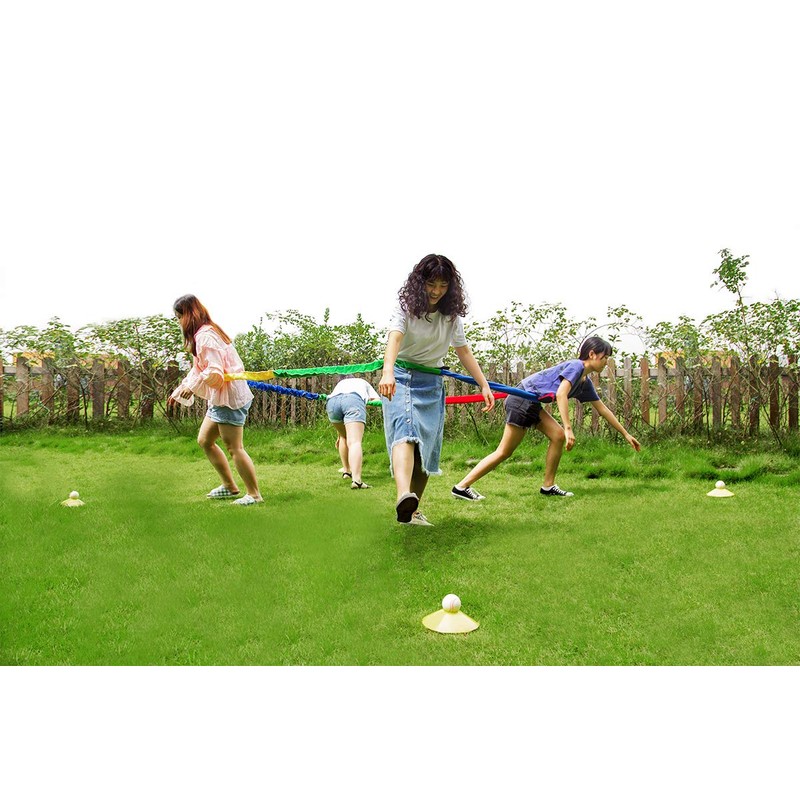 Hiverst 8フィート 伸縮性 共同ストレッチラテックスバンド チームビルディング スポーツゲーム 小道具 アウトドアパーティー グループアクティビティゲーム 子供