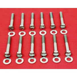 Alloyboltz- Compatible with The SBF Ford 260 289 302 5.0l 351W Intake Manifold Stainless Steel Hex Bolts Kit Set