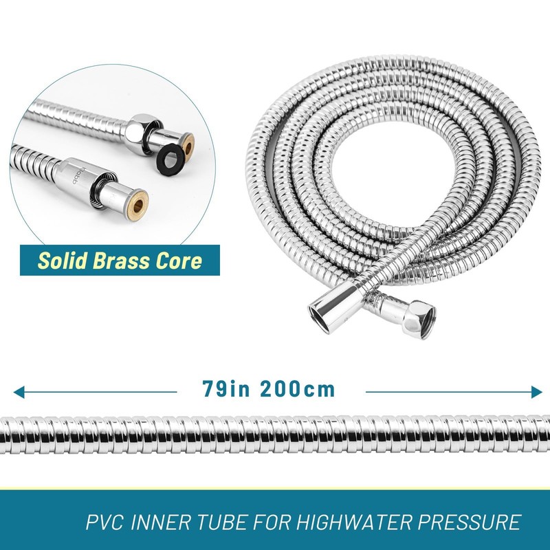 Shower Hose Extra Long 79 Inch, Stainless Steel Handheld Shower