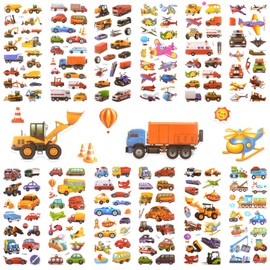 3D Stickers for Children & Toddlers, Transport Vehicle Car Sticker Children, 12 Sheets, Swollen Stickers for Boys Girls Teachers, Children's Birthday Party Favours Party