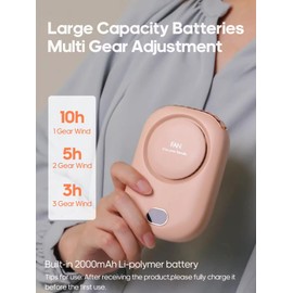 Helix Cool Fan Portable Fan Rechargeable Waist Fan Battery Operated Hands-Free Wearable Fan with Strong AirFlow (White), Small, DQ-203