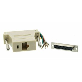 Unbranded DB25 25 Pin RS232 Parallel Female to RJ45 Network Female Adapter Converter