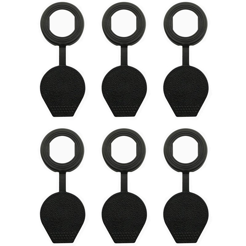 JCBIZ 6pcs 22m Black Door Lock Dust Cover Rubber Waterproof