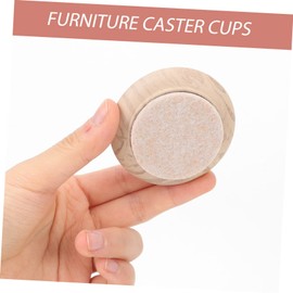 Gatuida Wood Grain Caster Cups for Furniture 4-Piece Set Felt Pads for Hardwood Floors Non-Slip Furniture Coasters Floor Protectors for Chair Legs Anti-Skid Wheel Stoppers