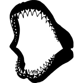 hBARSCI Megalodon Jaws - 5 Inches - for Cars, Trucks, Windows, Laptops, Tablets - Outdoor - Grade 2.5mil Thick Vinyl - Black