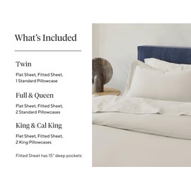 Coyuchi Organic Crinkled Percale Cooling Sheet Set, Breathable 100% Organic Cotton, Hazel w/Sedona (Twin)