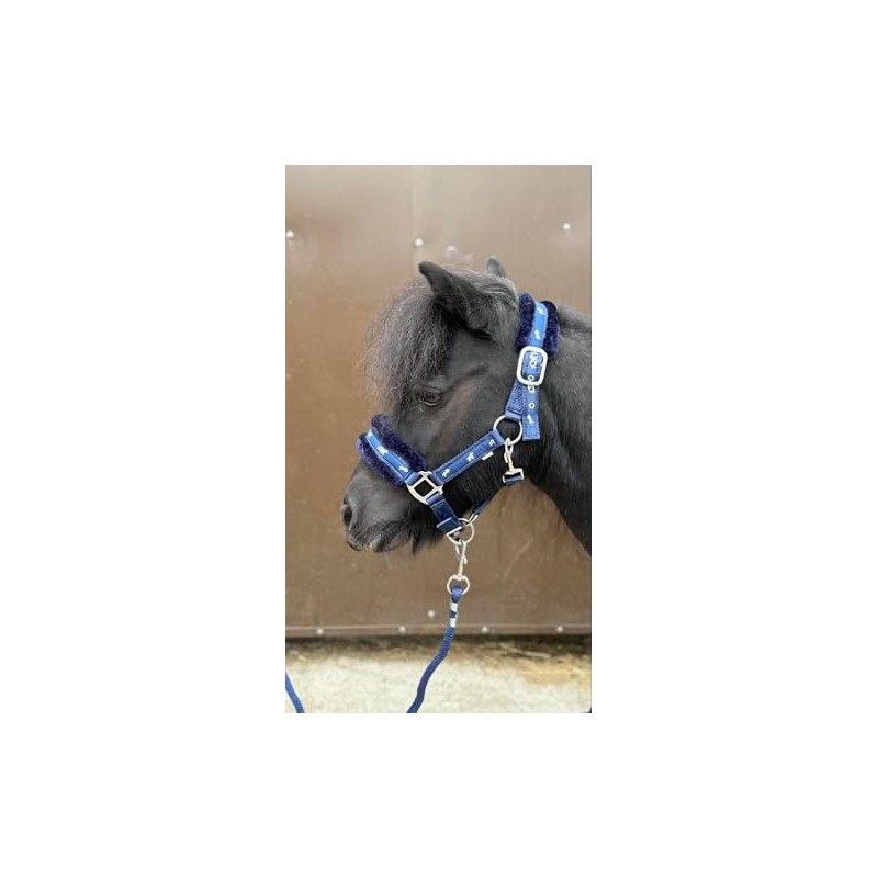 Equipride Horse Print Faux Lined Nylon Headcollars with Matching Lead