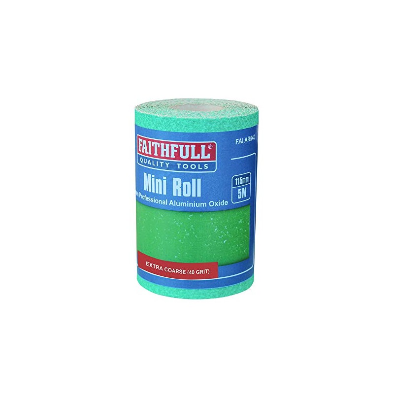 Faithfull FAIAR540G 5M Extra Coarse (40 Grit) Sandpaper Roll Green