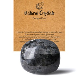 SAHOOTTIE Black Labradorite Crystal 1.5-2.0" Large Black Labradorite Gemstones Healing Crystal Polished Gemstone Black Labradorite Tumbled Stone Pocket Stone for Crystal Lovers Beginners Collectors