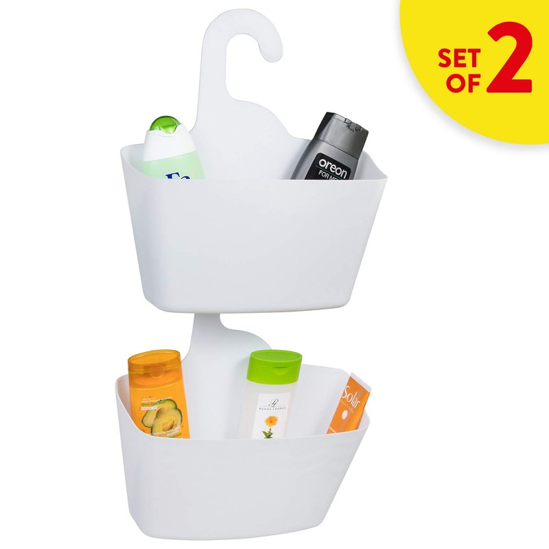 Tatkraft POSH Shower Caddy White 2-tier Organizer Easy to Clean