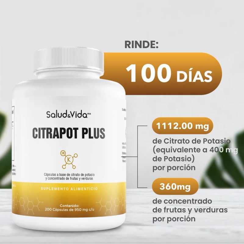 Citrato de Magnesio 220 Cápsulas y Potasio 200 Cápsulas -