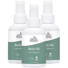 Earth Mama Belly Oil for Dry Skin | Calendula Skin Care Moisturizer Oil to Encourage Natural Elasticity and Help Prevent Stretch Marks During Pregnancy and Postpartum, 8-Fluid Ounce (3-Pack)