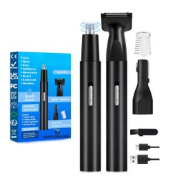 【2025年モデル】3-in-1 鼻毛カッター, 眉毛・ヒゲ・耳毛トリマー, USB充電式, 防水仕様, 多機能グルーミングキット 顔そり 髭剃り うぶげそり 脇そり 産毛 ムダ毛処理 全身用 電動カミソリ 水洗い可 低騒音 (ブラック)