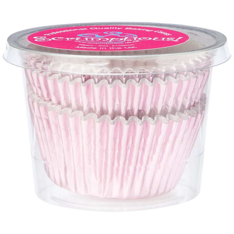 Scrumptious Sprinkles Baby Pink Foil Cupcake Cases x 30, Fabric,