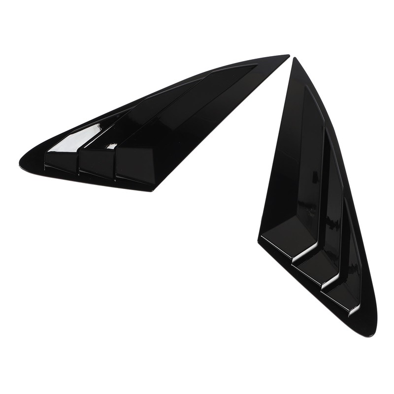 2PCS Rear Side Window Louver Gloss Black Sporty Look Scratch
