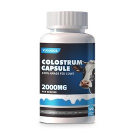 Bovine Colostrum Capsules Supplement 2000mg - Gut Health, Muscle Recovery, Energy, Hair, Skin and Immune Supplement | 50% IgG Cow Colostrum for Humans | Superfood, Gluten Free.120 Capsules