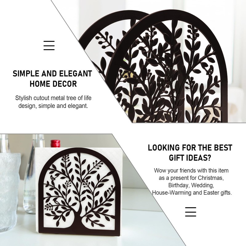 Fobule Napkin Holder for Tables, Tree of Life Design Modern