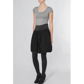 Caspar RO004 Women's Corduroy Skirt Knee-Length, black