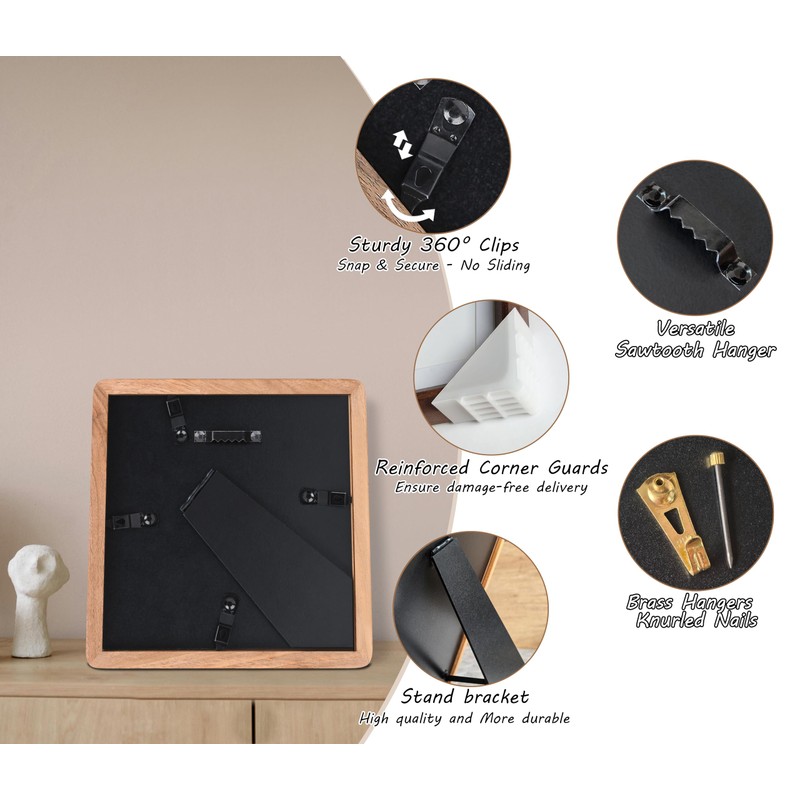 Gdfmsc Square 4x4 Picture Frame with Mat for 3x3, USA-Sourced
