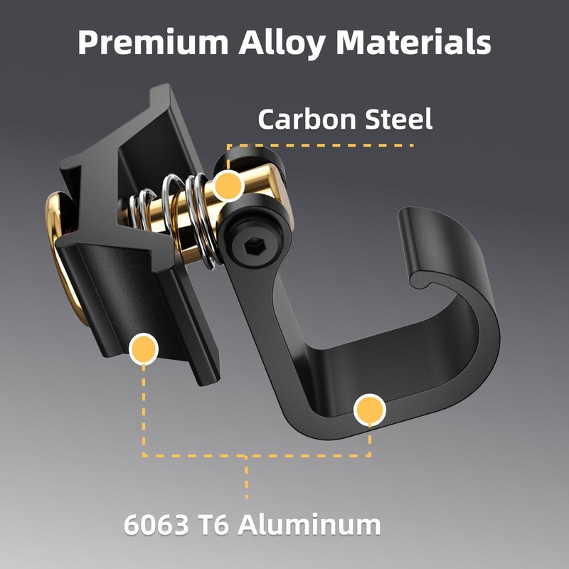 vandrabase 2 Pack L Track Hooks with Single Stud Fitting,