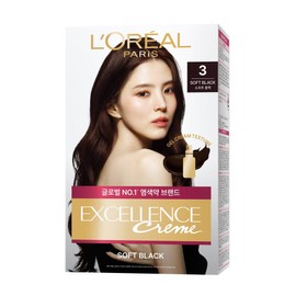 L'Oréal Paris Excellence Cream Hair Dye, No. 3 Dark Brown, 1 pc / 로레알파리 엑셀랑스 크림 염색제, 3호 어두운갈색, 1개