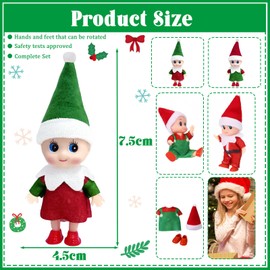 Christmas Baby Elf Dolls for Girls Boys,2pcs Cute Little Elfs Twins Tiny Christmas Dolls Elf Accessories,Small Elf Baby Doll Novelty Toys,Mini Christmas Baby Elves for Kids Gift Xmas Stocking Stuffers