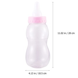 Baby Bottle Piggy Bank, 11" Jumbo Baby Bottle Piggy Bank for Kids, Decorative Coin Bank Plastic Candy Cookie Jar Home Decor Packing Box Party Favors for Boys Girls Infants (Pink)