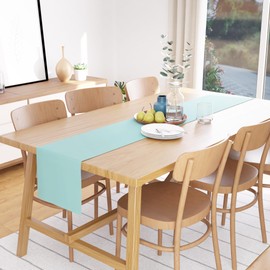 Encasa Homes Table Runner for 8 Places, Meal - Egg Blue - Large, 40 x 230 cm, 100% Cotton, Plain, Dyed, Decoration Towel for Parties, Banquets, Restaurants - Machine Washable
