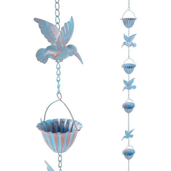 Metal Rain Chain, 7.9 Foot Rain Catcher Chain with 7