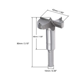 Boxonly Woodworking Hole Opener Drill Bit,42mm Forstner Drill Bits Tungsten Carbide Wood Hole Saw Hinge Drilling Boring Bit Cutter