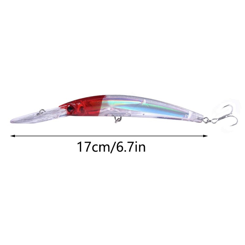 ABS Plastic Fishing Lure with Barbed Hooks Lifelike 3D Minnow