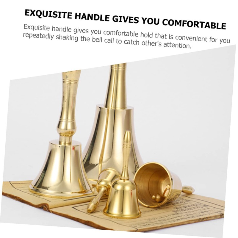 Gatuida Brass Hand Bell Restaurant Service Bell for Christmas Decoration