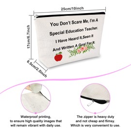 Sfodiary Special Education Teacher Appreciation Gift Makeup Bag Thank You Gift for Women Cosmetic Bag Travel Cosmetic Pouch