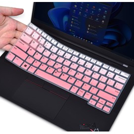 Keyboard Cover for 14" Lenovo ThinkPad T14 T14s L14 P14s Gen 4/Gen 3, ThinkPad E14 Gen 6 5 & Thinkpad x1 Carbon Gen 11/10 Series Laptop, ThinkPad T14 Gen 4 Keyboard Skin Protector - Gradual Pink