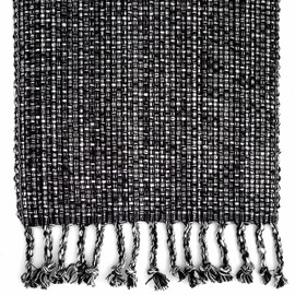 100% Cotton Table Runner for Dining Room Tables Rectangle Two Tone Woven Fabric 72" x 13" Soft Durable Table Runner, Black(Pack of 1)