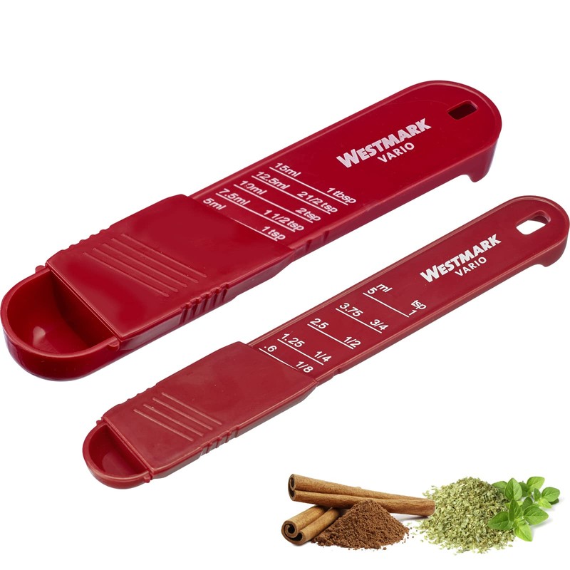 Westmark 2 Measuring Spoons, Adjustable, with Scales: 1 x 0.6