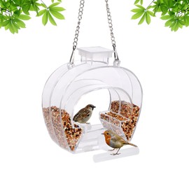 SUQ I OME Wild Clear Window House Bird Feeders for Viewing,with Strong Suction Cups, Mounted, Acrylic See Through for Cardinals, Blue Jays, Finches