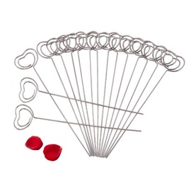 Yosoo 50 pcs Fotokarte Bild Memo Papier Display Clip Notiz Halter Liebe Herzform Silber