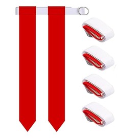 Roczential 5PCS Rugby Training Flag Football Kit Small Football Flag Football Belts Accessory Set Rugby Training Accessory (red)