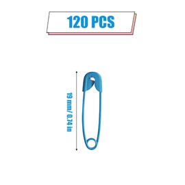 120pcs Safety Pins, 19mm Mini Safety Pins for Clothes Metal Safety Pin for Clothing Sewing Handicrafts Jewelry Making (Dark Blue)